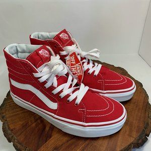 Vans of the Wall Red SK8 HIGH TOPS 8 Women's or 6.5 Men's